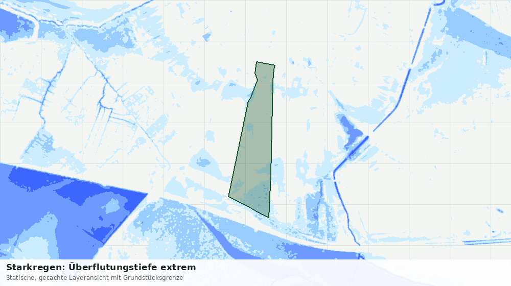 Statische Kartenansicht: Starkregen: Überflutungstiefe extrem