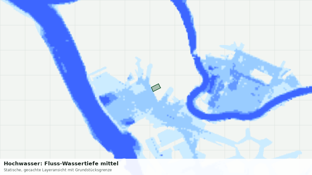 Statische Kartenansicht: Hochwasser: Fluss-Wassertiefe mittel