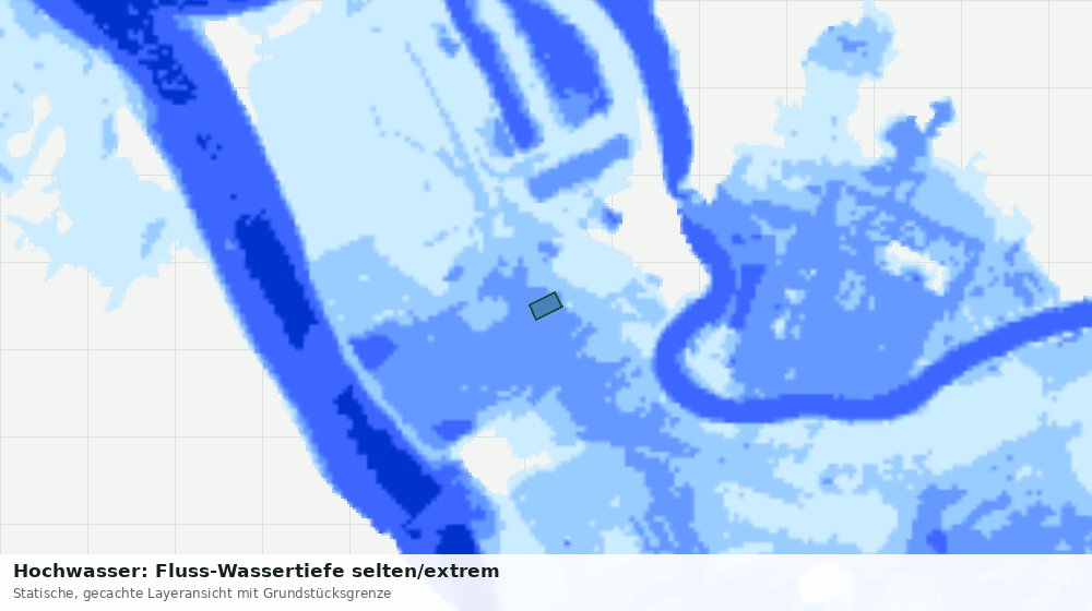Statische Kartenansicht: Hochwasser: Fluss-Wassertiefe selten/extrem
