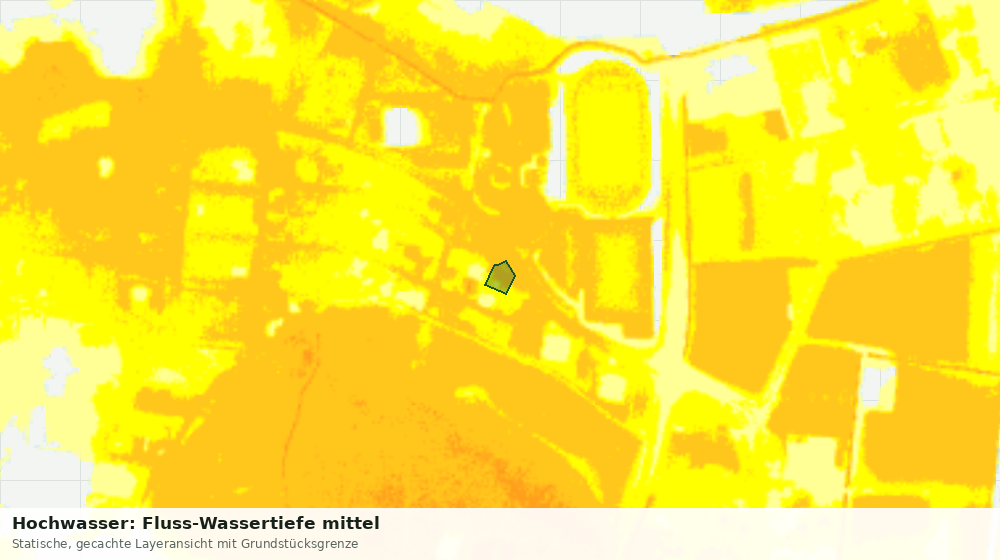 Statische Kartenansicht: Hochwasser: Fluss-Wassertiefe mittel