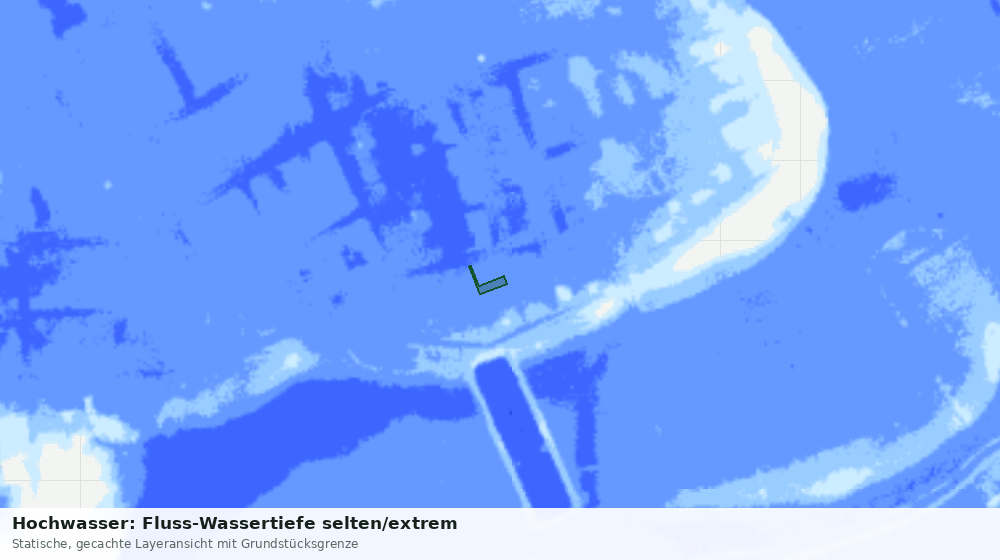 Statische Kartenansicht: Hochwasser: Fluss-Wassertiefe selten/extrem