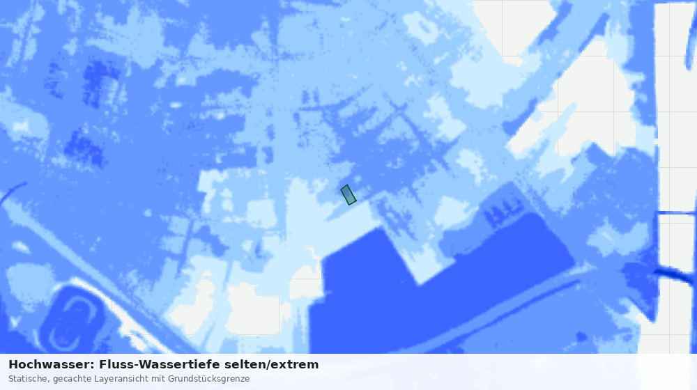 Statische Kartenansicht: Hochwasser: Fluss-Wassertiefe selten/extrem