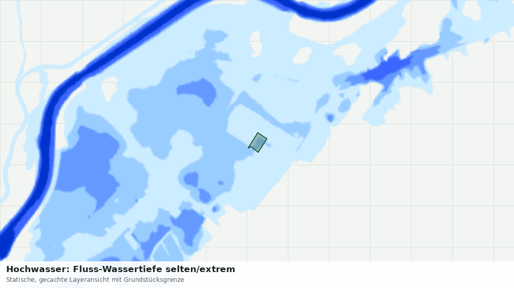 Statische Kartenansicht: Hochwasser: Fluss-Wassertiefe selten/extrem