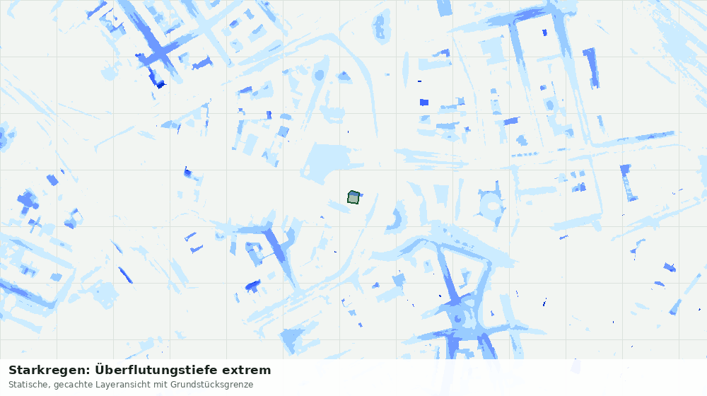 Statische Kartenansicht: Starkregen: Überflutungstiefe extrem