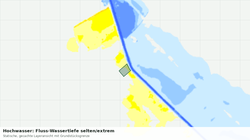 Statische Kartenansicht: Hochwasser: Fluss-Wassertiefe selten/extrem
