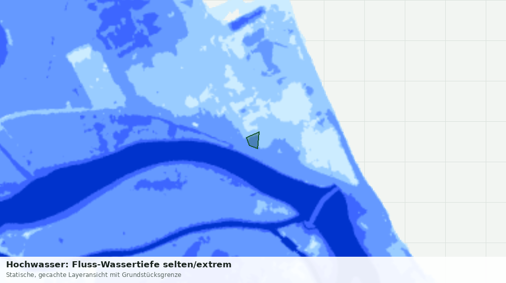 Statische Kartenansicht: Hochwasser: Fluss-Wassertiefe selten/extrem