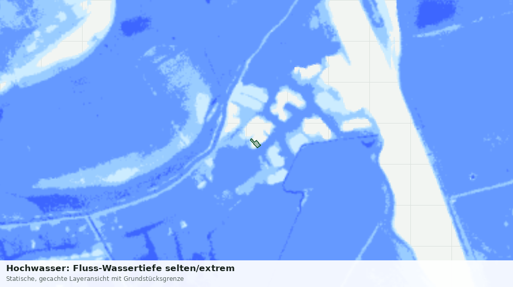 Statische Kartenansicht: Hochwasser: Fluss-Wassertiefe selten/extrem