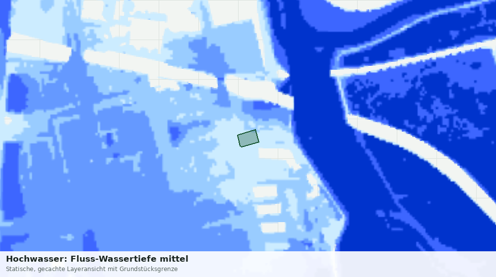 Statische Kartenansicht: Hochwasser: Fluss-Wassertiefe mittel