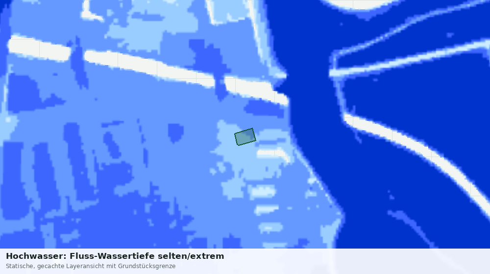 Statische Kartenansicht: Hochwasser: Fluss-Wassertiefe selten/extrem