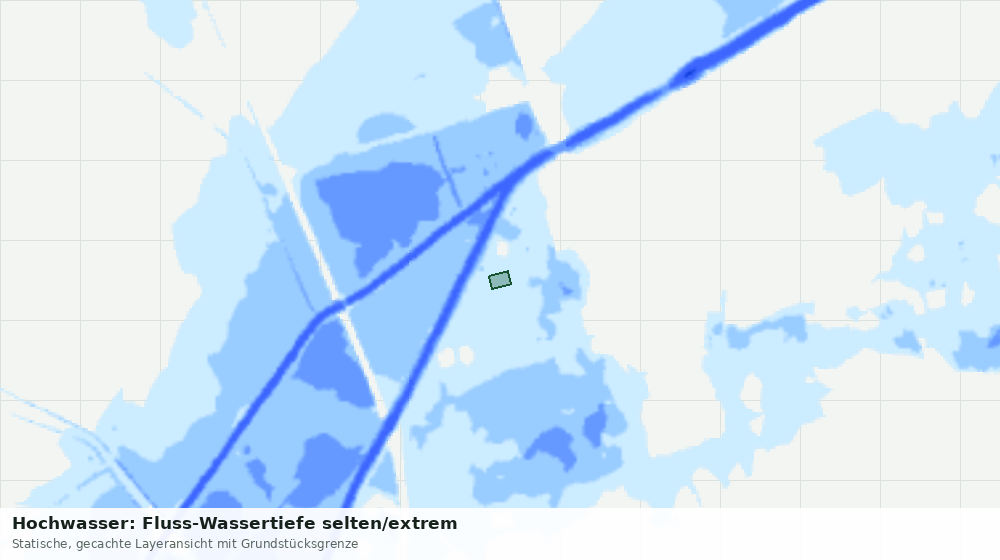 Statische Kartenansicht: Hochwasser: Fluss-Wassertiefe selten/extrem