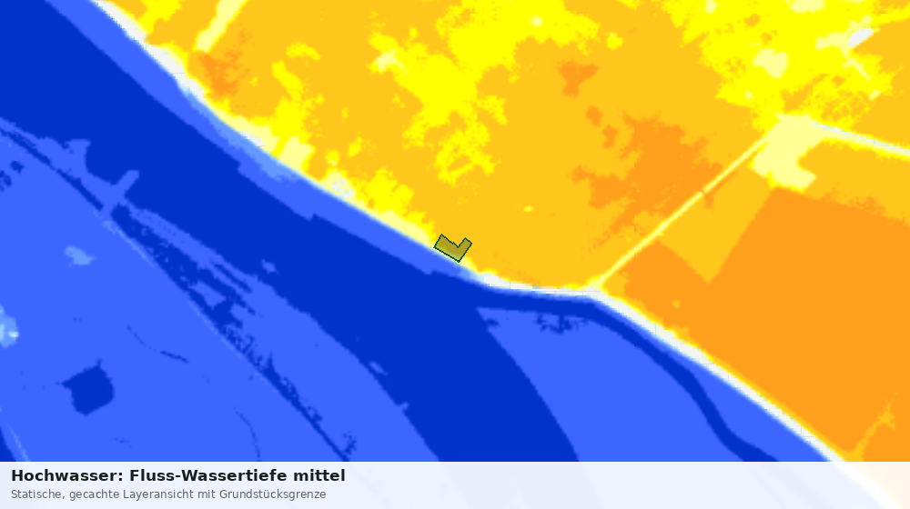 Statische Kartenansicht: Hochwasser: Fluss-Wassertiefe mittel