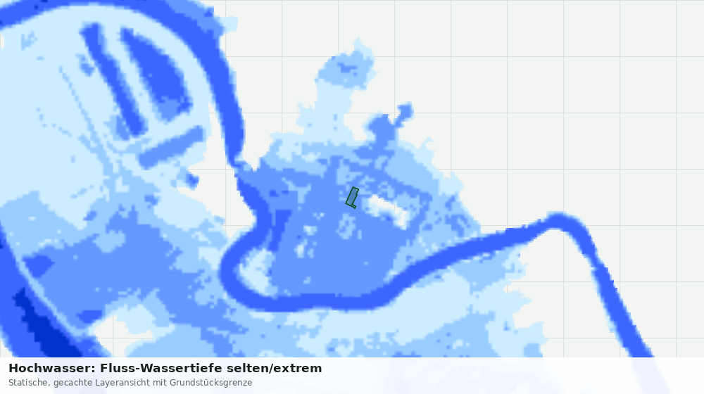 Statische Kartenansicht: Hochwasser: Fluss-Wassertiefe selten/extrem