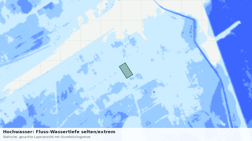 Statische Kartenansicht: Hochwasser: Fluss-Wassertiefe selten/extrem
