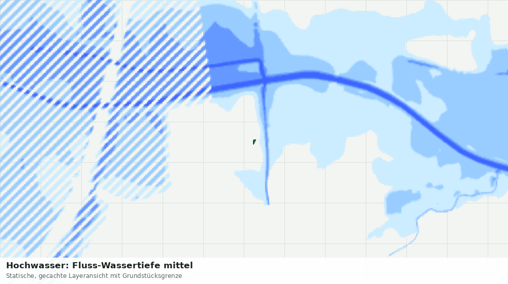 Statische Kartenansicht: Hochwasser: Fluss-Wassertiefe mittel