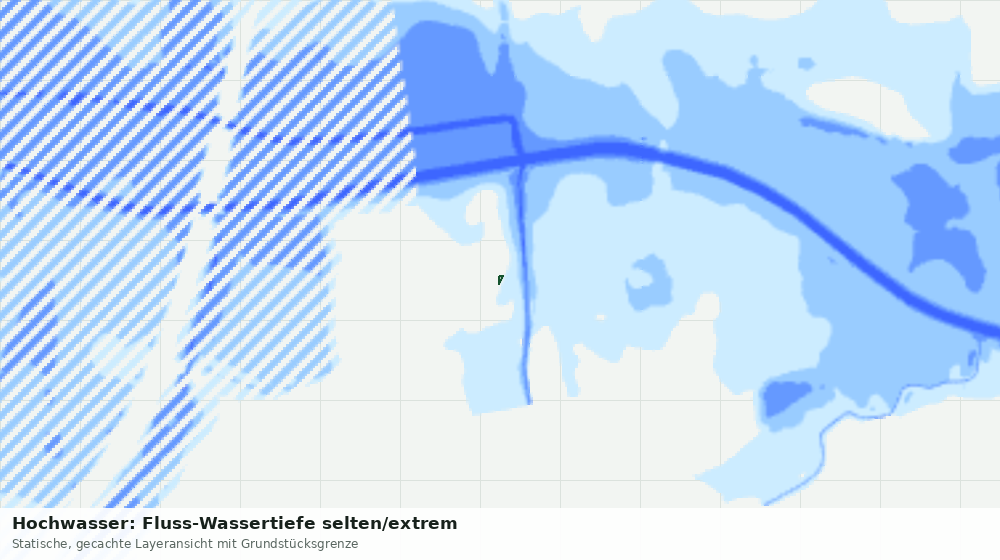 Statische Kartenansicht: Hochwasser: Fluss-Wassertiefe selten/extrem