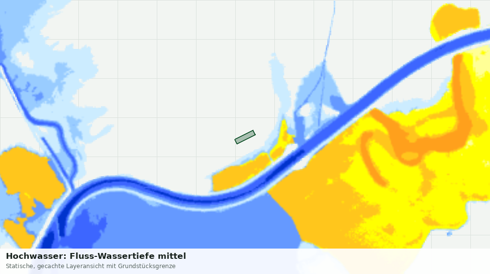 Statische Kartenansicht: Hochwasser: Fluss-Wassertiefe mittel
