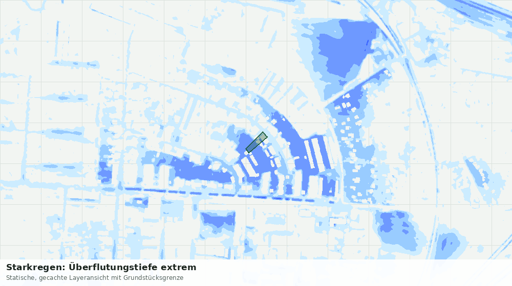Statische Kartenansicht: Starkregen: Überflutungstiefe extrem