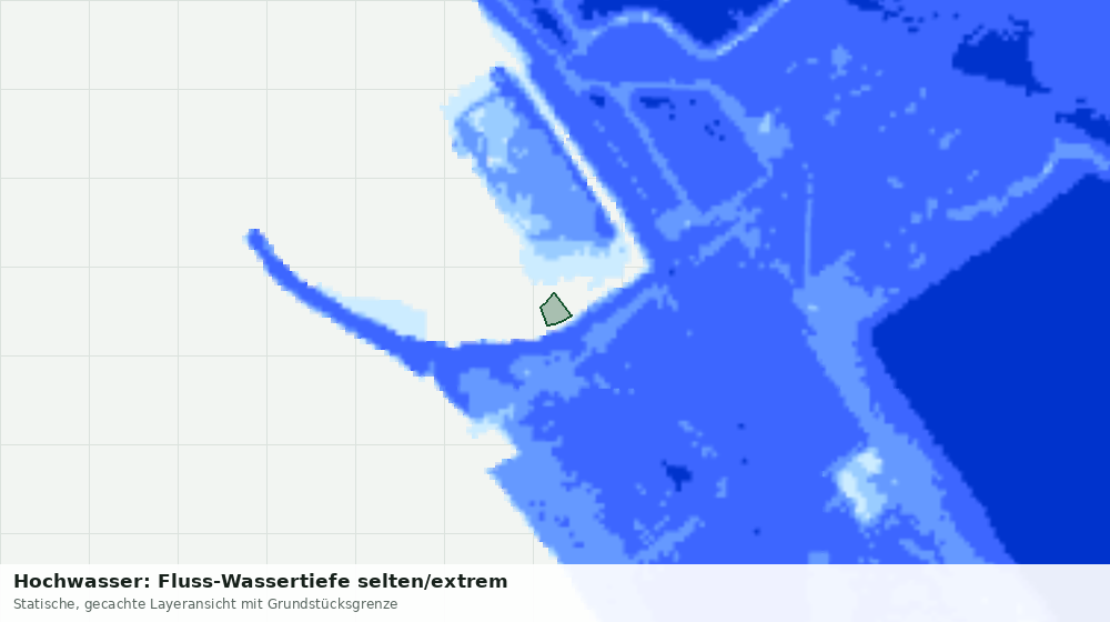 Statische Kartenansicht: Hochwasser: Fluss-Wassertiefe selten/extrem