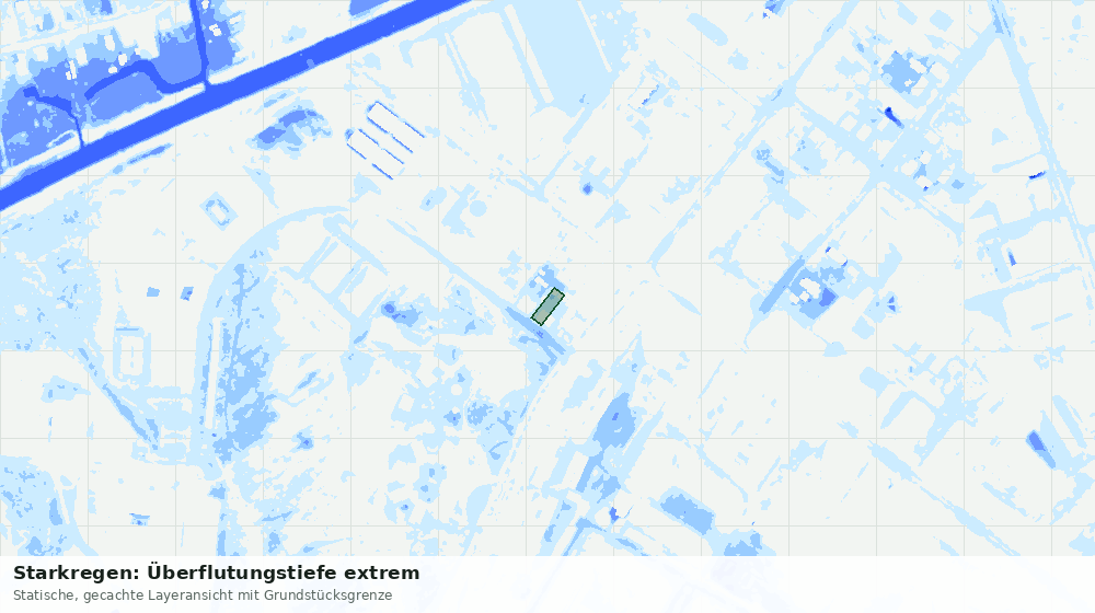 Statische Kartenansicht: Starkregen: Überflutungstiefe extrem
