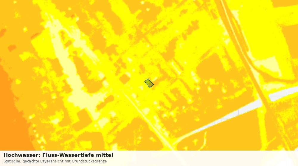 Statische Kartenansicht: Hochwasser: Fluss-Wassertiefe mittel