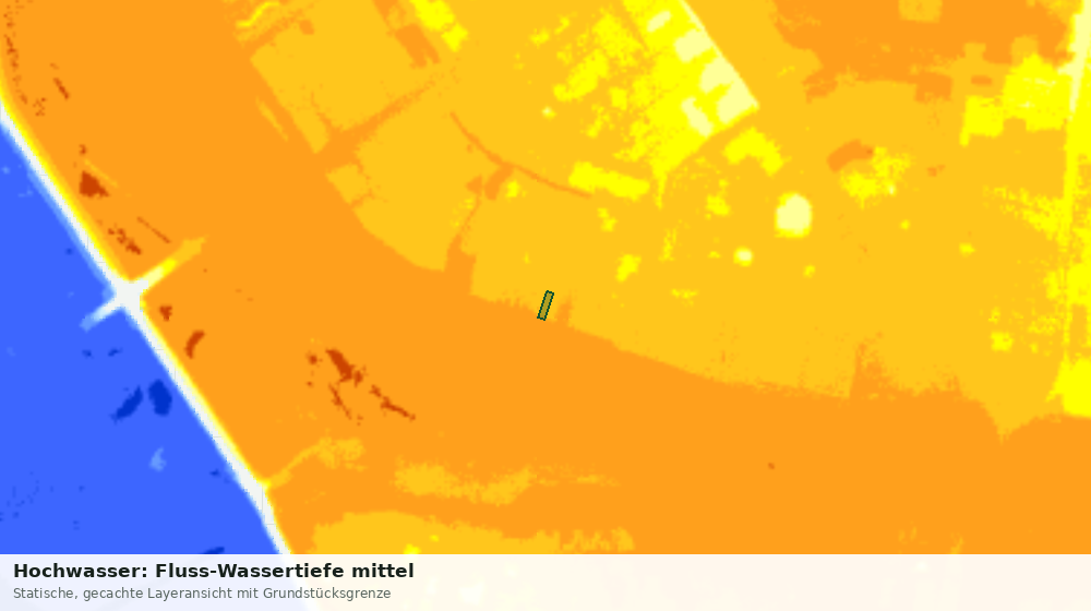 Statische Kartenansicht: Hochwasser: Fluss-Wassertiefe mittel