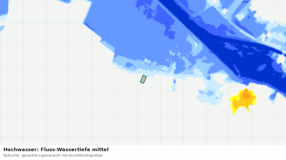 Statische Kartenansicht: Hochwasser: Fluss-Wassertiefe mittel