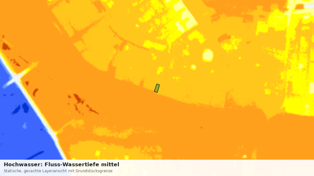 Statische Kartenansicht: Hochwasser: Fluss-Wassertiefe mittel