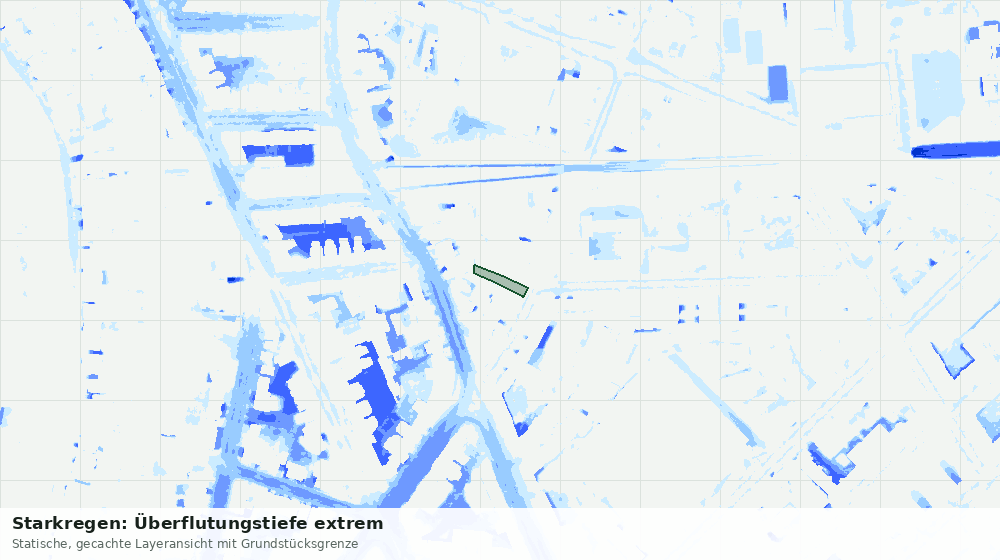 Statische Kartenansicht: Starkregen: Überflutungstiefe extrem