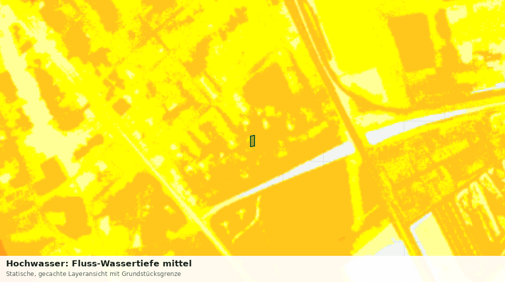 Statische Kartenansicht: Hochwasser: Fluss-Wassertiefe mittel