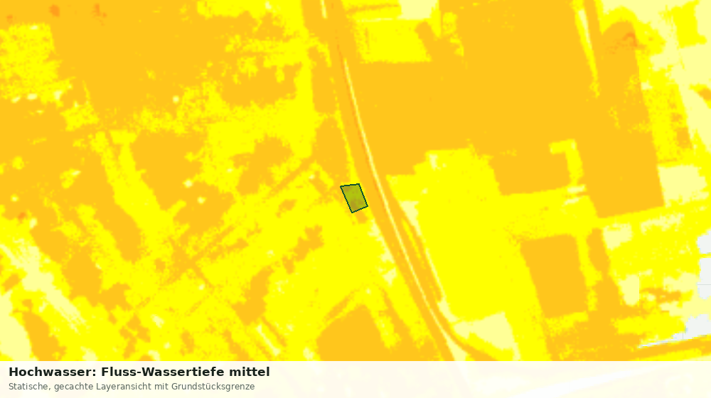 Statische Kartenansicht: Hochwasser: Fluss-Wassertiefe mittel