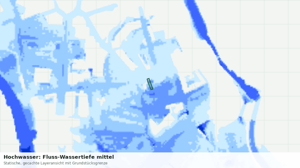 Statische Kartenansicht: Hochwasser: Fluss-Wassertiefe mittel