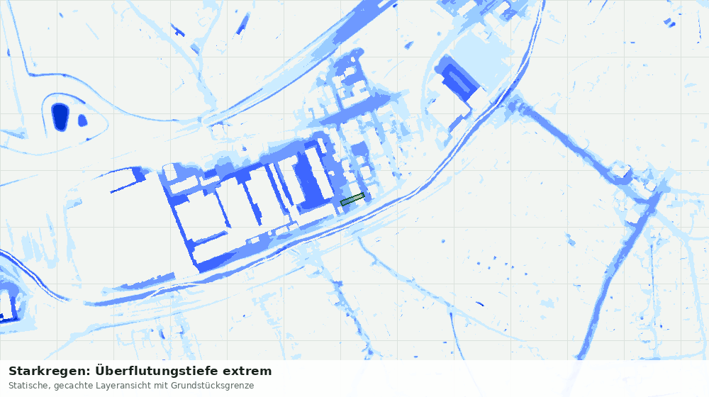 Statische Kartenansicht: Starkregen: Überflutungstiefe extrem