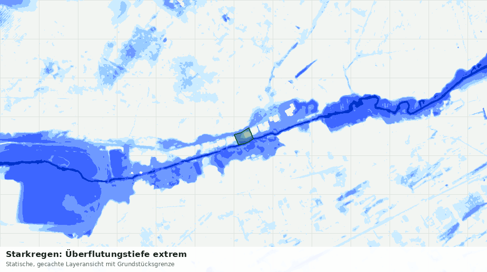 Statische Kartenansicht: Starkregen: Überflutungstiefe extrem