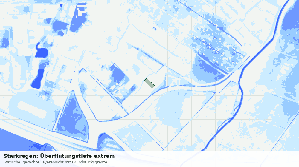 Statische Kartenansicht: Starkregen: Überflutungstiefe extrem