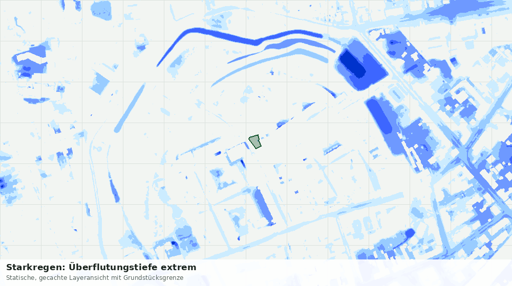 Statische Kartenansicht: Starkregen: Überflutungstiefe extrem