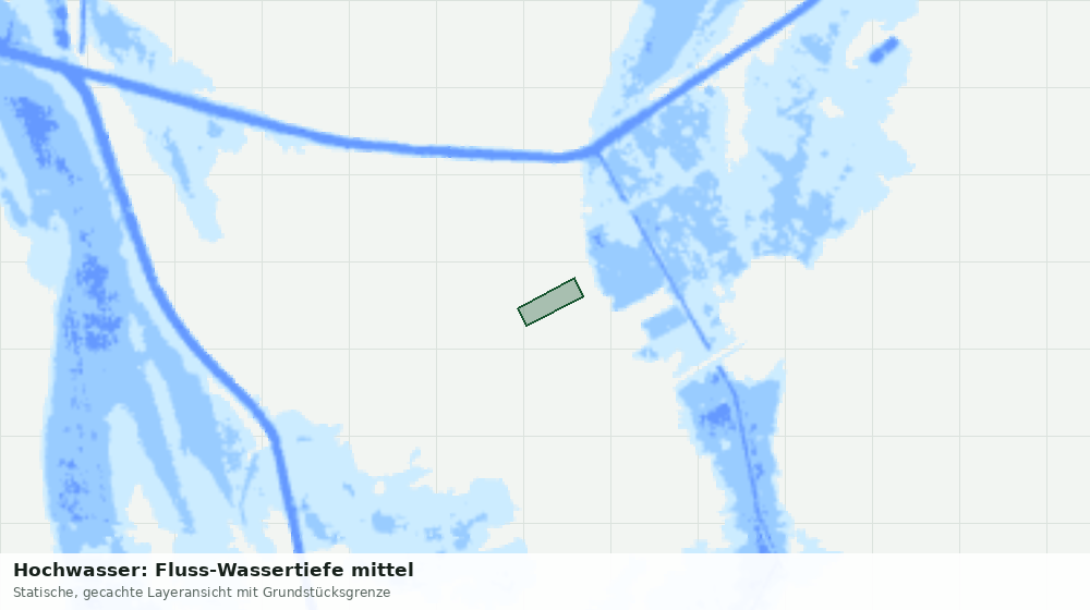 Statische Kartenansicht: Hochwasser: Fluss-Wassertiefe mittel
