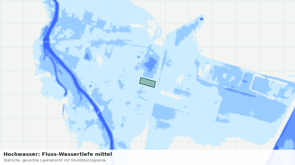 Statische Kartenansicht: Hochwasser: Fluss-Wassertiefe mittel