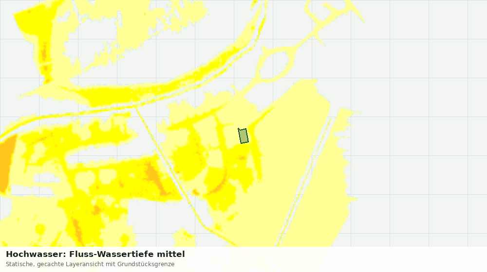 Statische Kartenansicht: Hochwasser: Fluss-Wassertiefe mittel