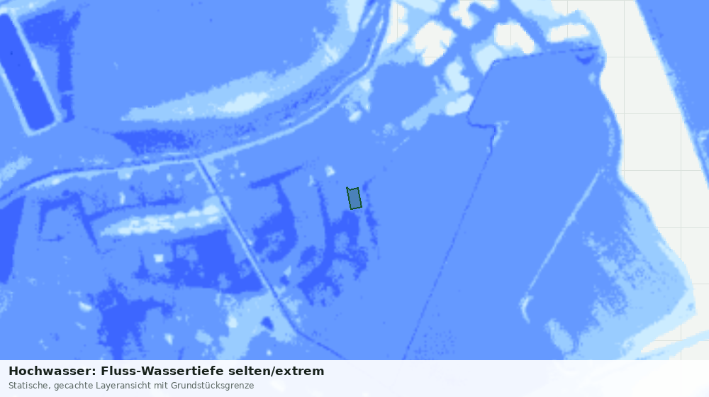 Statische Kartenansicht: Hochwasser: Fluss-Wassertiefe selten/extrem