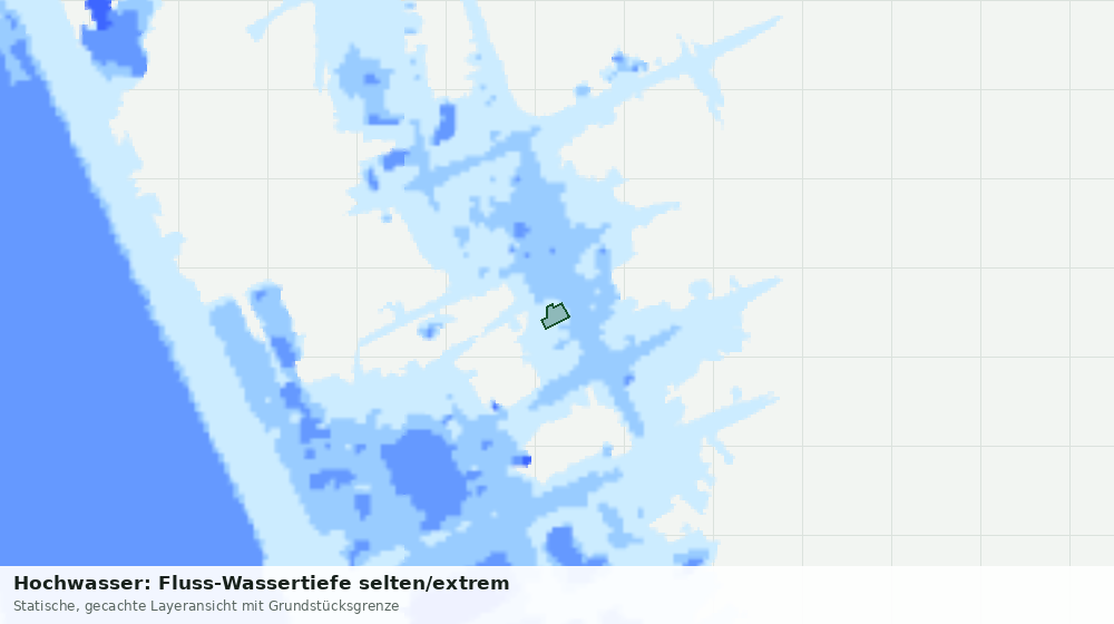 Statische Kartenansicht: Hochwasser: Fluss-Wassertiefe selten/extrem