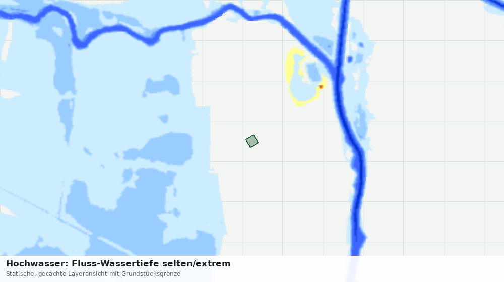 Statische Kartenansicht: Hochwasser: Fluss-Wassertiefe selten/extrem