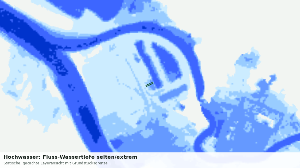 Statische Kartenansicht: Hochwasser: Fluss-Wassertiefe selten/extrem