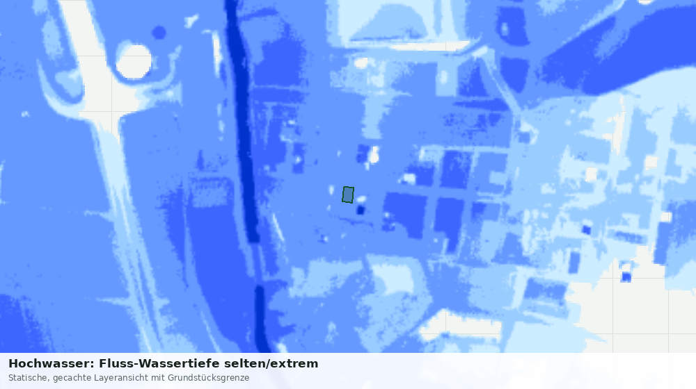 Statische Kartenansicht: Hochwasser: Fluss-Wassertiefe selten/extrem