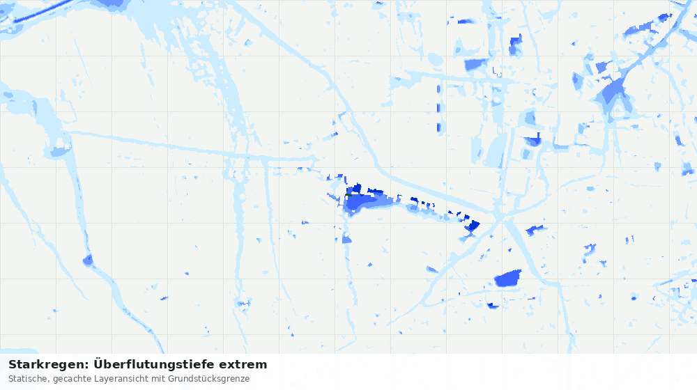 Statische Kartenansicht: Starkregen: Überflutungstiefe extrem