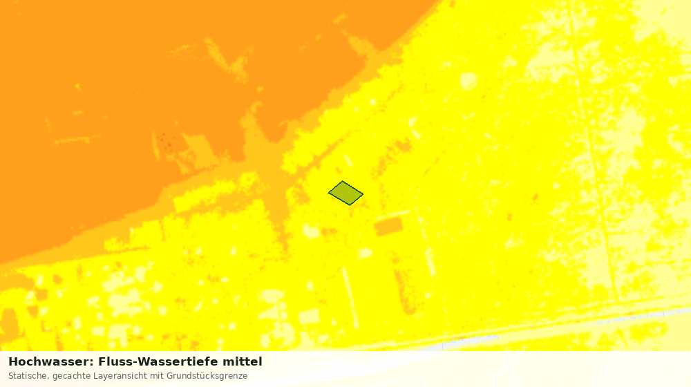 Statische Kartenansicht: Hochwasser: Fluss-Wassertiefe mittel