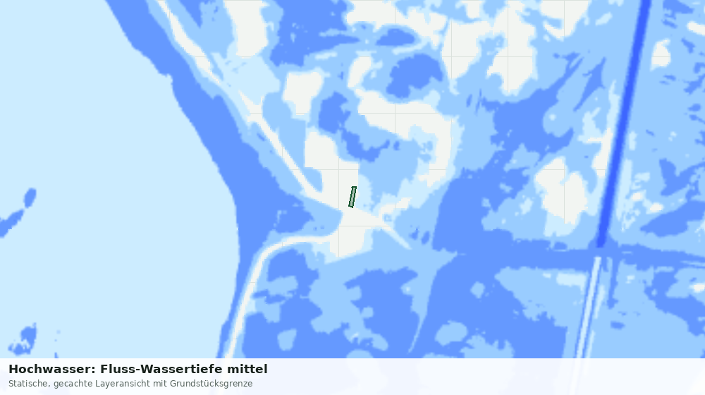 Statische Kartenansicht: Hochwasser: Fluss-Wassertiefe mittel