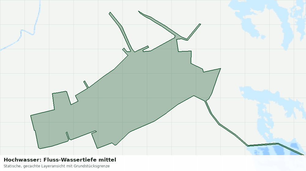 Statische Kartenansicht: Hochwasser: Fluss-Wassertiefe mittel