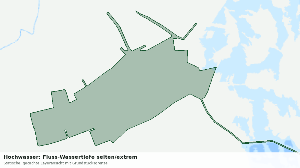 Statische Kartenansicht: Hochwasser: Fluss-Wassertiefe selten/extrem