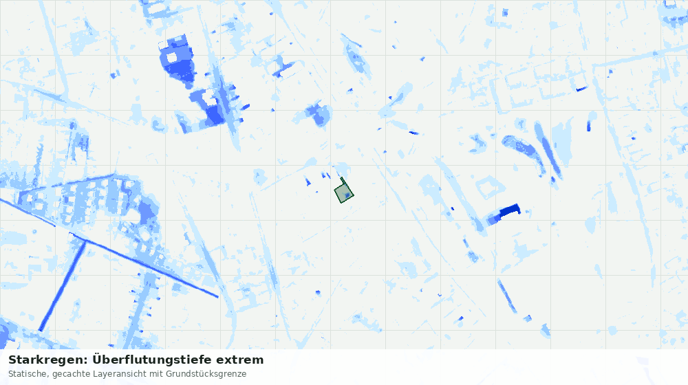 Statische Kartenansicht: Starkregen: Überflutungstiefe extrem