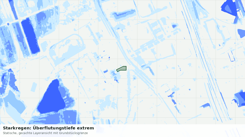 Statische Kartenansicht: Starkregen: Überflutungstiefe extrem